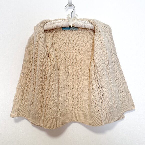 VTG John Molloy Cream Irish Wool Fisherman Knit Cardigan Sweater Size 34 | XS/S - Picture 8 of 12